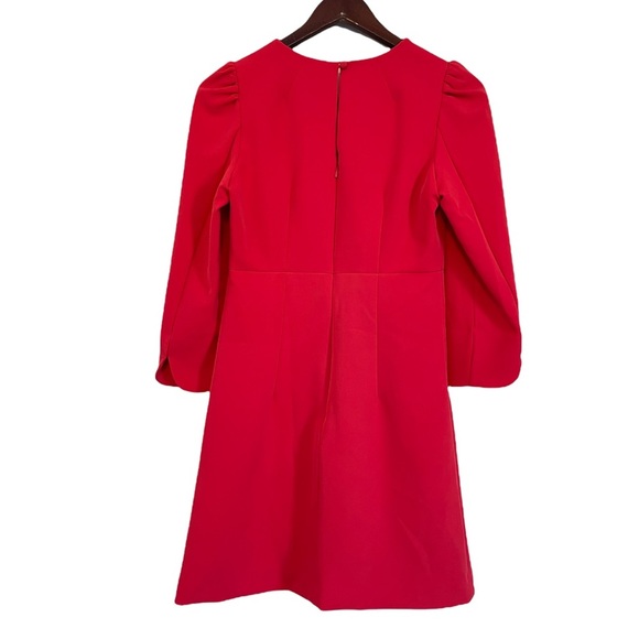 Milly Red Puff Sleeve Cutout Dress, Size 4 - Picture 4 of 9